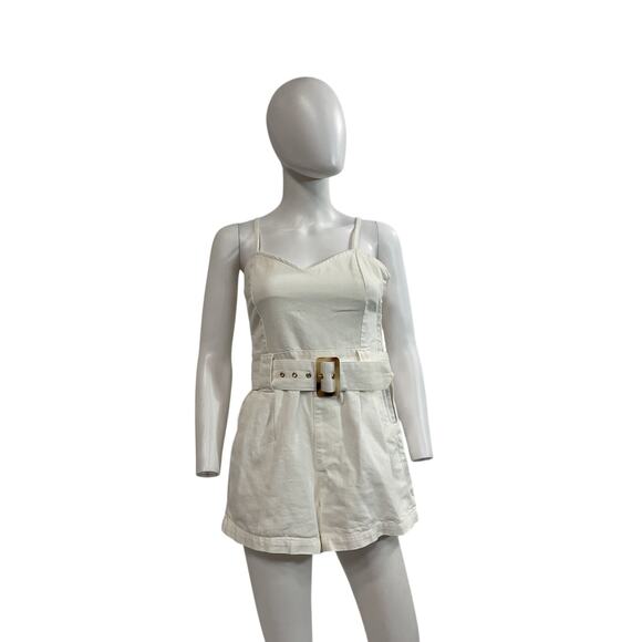 Show Me Your Mumu 'Sloane' White Cotton Romper Size XS - Picture 2 of 5